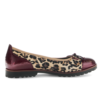 Gabor 74.100.32 Temptation Burgundy & Animal Print Flat Pump