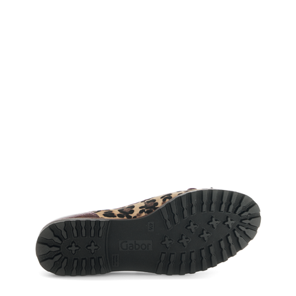 Gabor 74.100.32 Temptation Burgundy & Animal Print Flat Pump