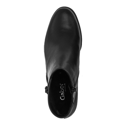 Gabor 76.603.57 Olivetti Black Leather Ankle Boot