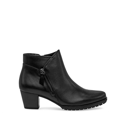 Gabor 76.603.57 Olivetti Black Leather Ankle Boot