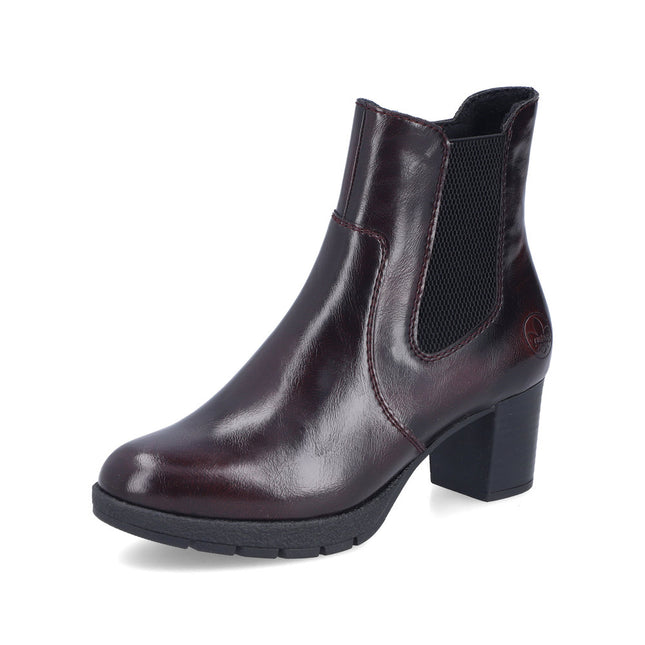 Rieker 77674-35 Red Ladies Casual Ankle Zip-Up Boots