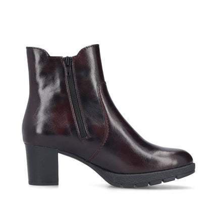 Rieker 77674-35 Red Ladies Casual Ankle Zip-Up Boots