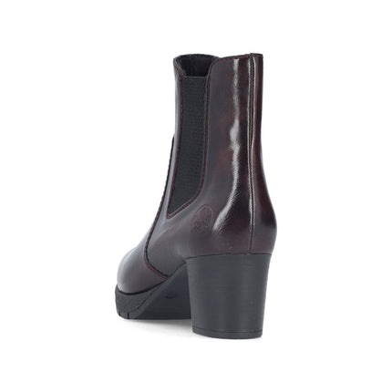 Rieker 77674-35 Red Ladies Casual Ankle Zip-Up Boots