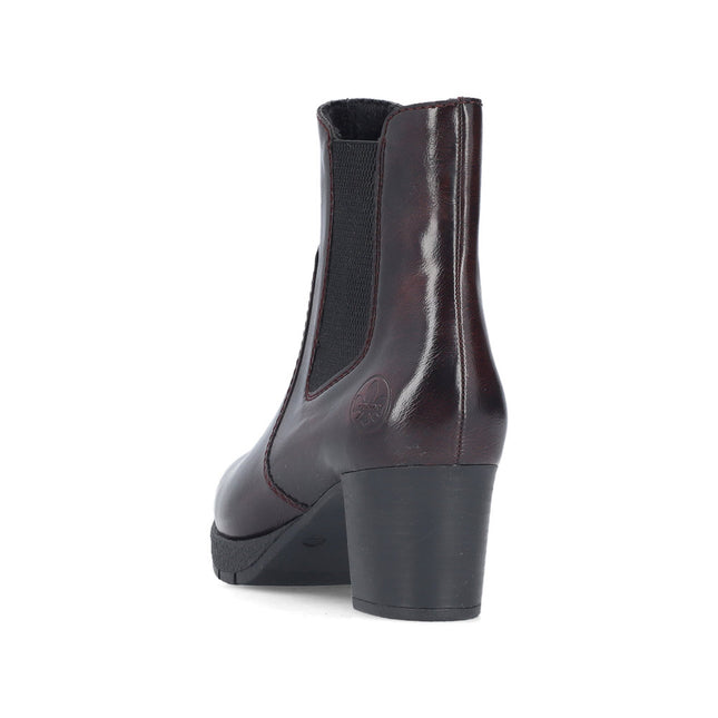 Rieker 77674-35 Red Ladies Casual Ankle Zip-Up Boots