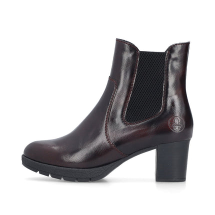 Rieker 77674-35 Red Ladies Casual Ankle Zip-Up Boots
