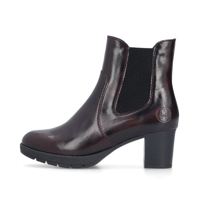 Rieker 77674-35 Red Ladies Casual Ankle Zip-Up Boots