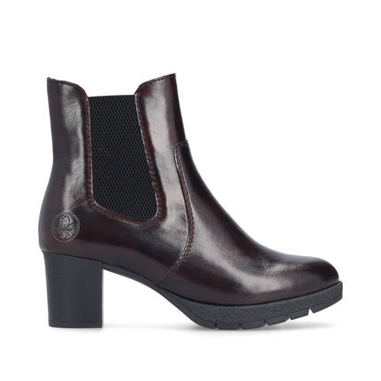 Rieker 77674-35 Red Ladies Casual Ankle Zip-Up Boots