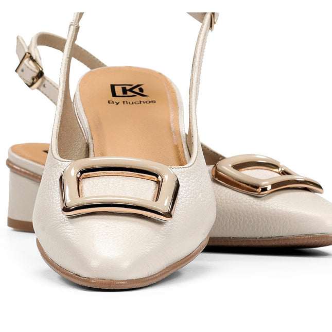 Dorking by Fluchos Tea D9514 Indios Raw Women’s Leather Dress Pumps – 3 cm Comfort Heel, TPU Sole – Summer 2026 (Taupe)