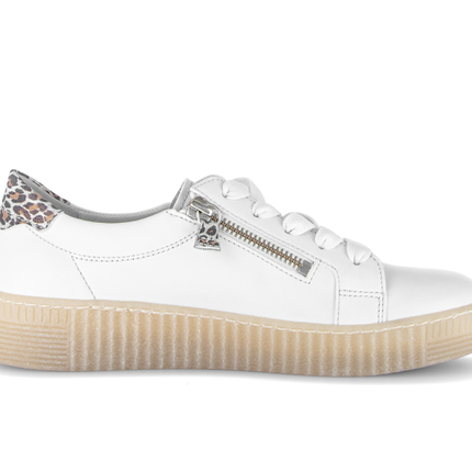 Gabor 83.334.29 Wisdom Off White Ladies Trainers with a touch of Animal Print