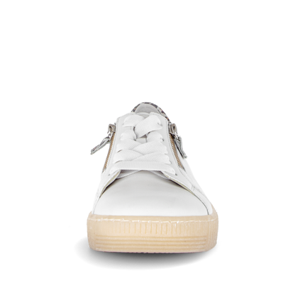 Gabor 83.334.29 Wisdom Off White Ladies Trainers with a touch of Animal Print