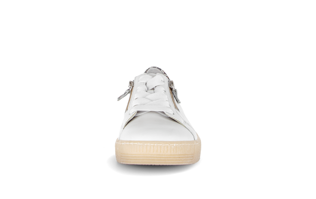 Gabor 83.334.29 Wisdom Off White Ladies Trainers with a touch of Animal Print