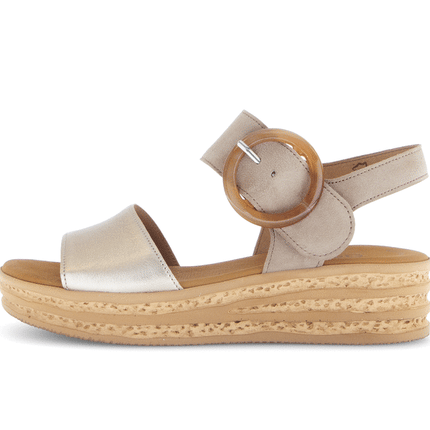 Gabor 84.550.62 Satin Met./Samtch. puder/rabbit Andre Beige Dressy Ladies Sandals