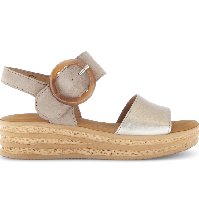 Gabor 84.550.62 Satin Met./Samtch. puder/rabbit Andre Beige Dressy Ladies Sandals
