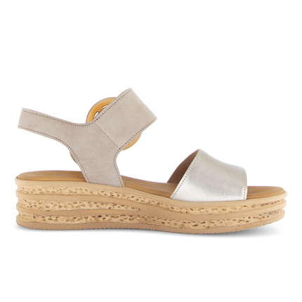 Gabor 84.550.62 Satin Met./Samtch. puder/rabbit Andre Beige Dressy Ladies Sandals