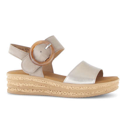 Gabor 84.550.62 Satin Met./Samtch. puder/rabbit Andre Beige Dressy Ladies Sandals