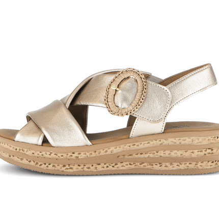 Gabor 84.556.62 Satin Met. Champagner Auckland Gold Metallic Dressy Sandals