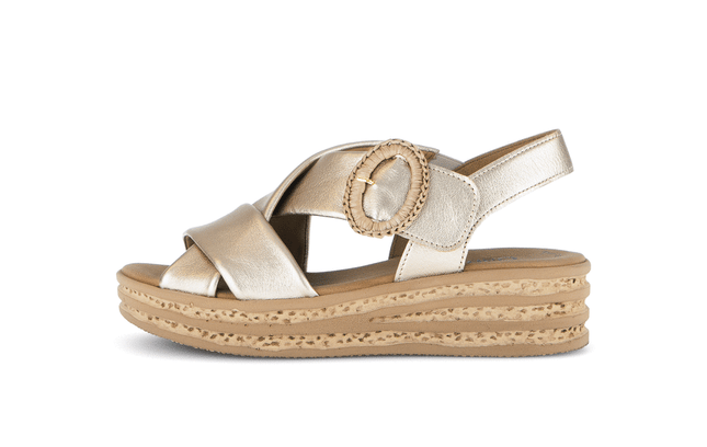 Gabor 84.556.62 Satin Met. Champagner Auckland Gold Metallic Dressy Sandals