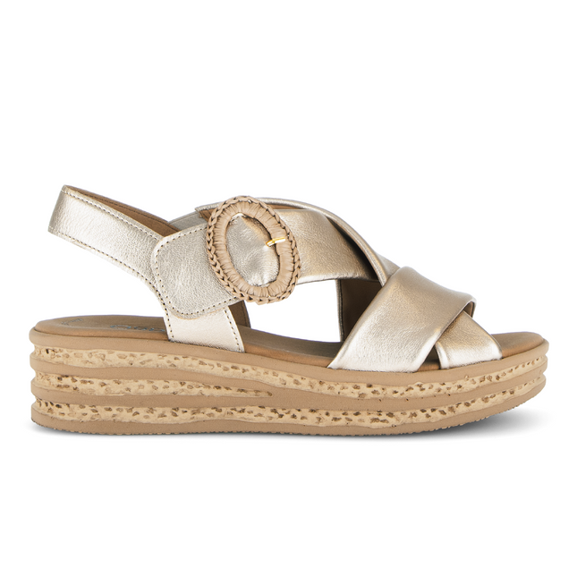 Gabor 84.556.62 Satin Metallic Champagner Auckland Gold Metallic Dressy Ladies Sandals