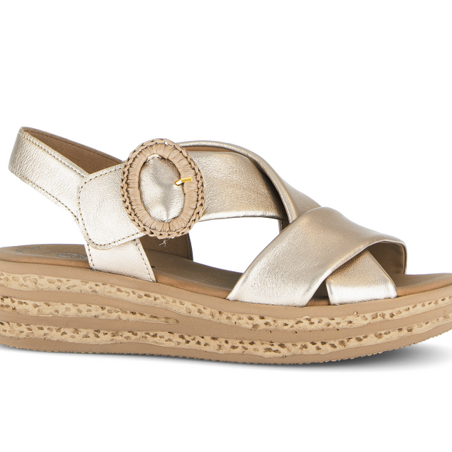 Gabor 84.556.62 Satin Met. Champagner Auckland Gold Metallic Dressy Sandals