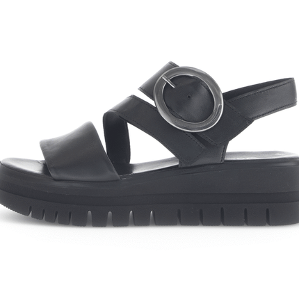 Gabor 84.627.27 Lammnappa schwarz (altsi) Amarillo Black Dressy Sandals