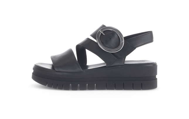 Gabor 84.627.27 Lammnappa schwarz (altsi) Amarillo Black Dressy Sandals