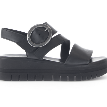 Gabor 84.627.27 Lammnappa schwarz (altsi) Amarillo Black Dressy Sandals