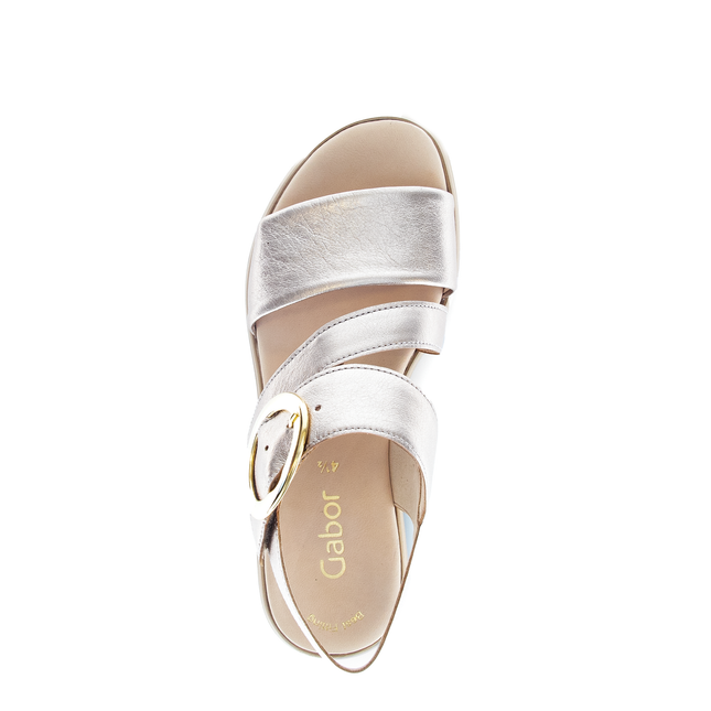 Gabor 84.627.62 Satin Metallic Gold Amarillo Gold Ladies Wedge Sandals