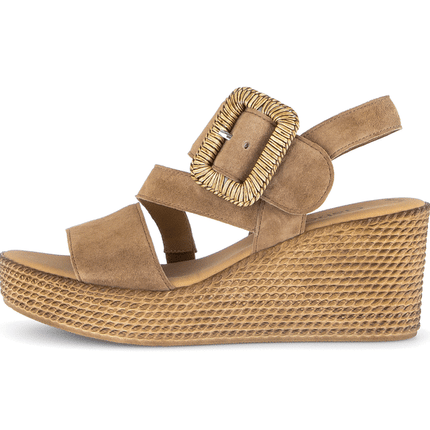 Gabor 84.771.14 Samtchevreau peanut Embrace Brown Dressy Sandals