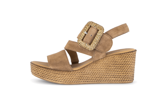 Gabor 84.771.14 Samtchevreau peanut Embrace Brown Dressy Sandals