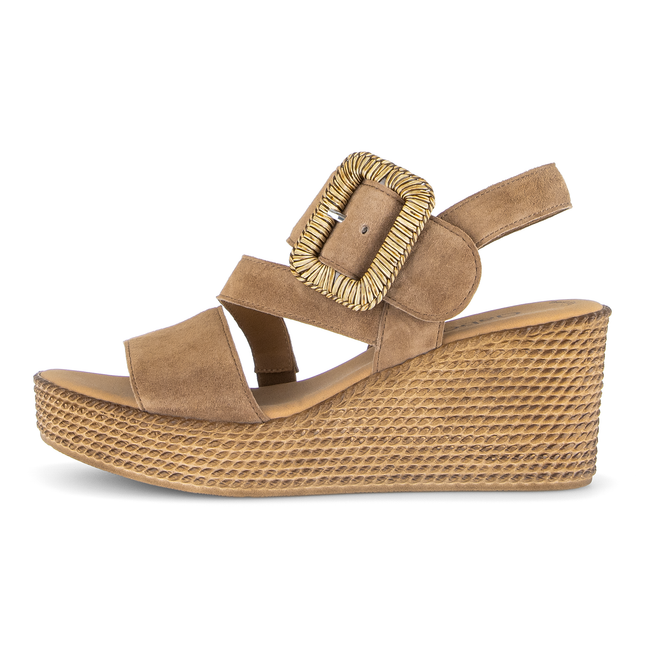 Gabor 84.771.14 Samtchevreau peanut Embrace Brown Dressy Sandals