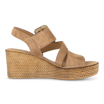 Gabor 84.771.14 Samtchevreau peanut Embrace Brown Dressy Sandals