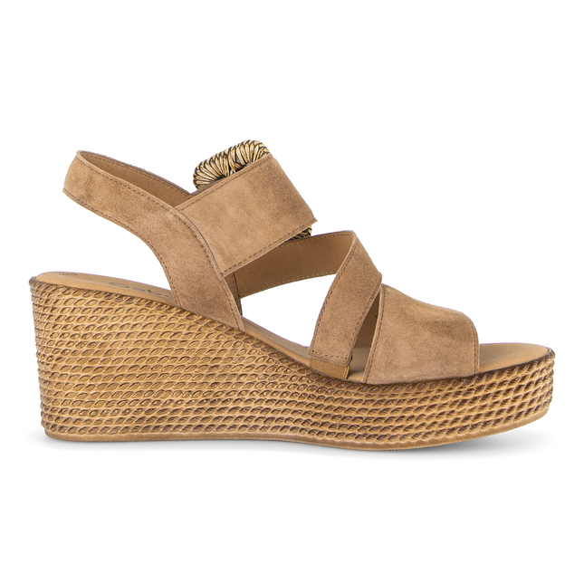 Gabor 84.771.14 Samtchevreau peanut Embrace Brown Dressy Sandals