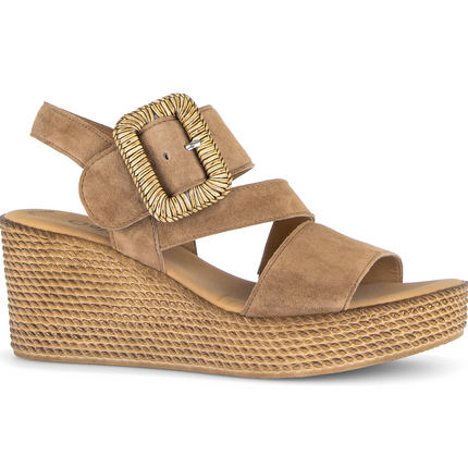 Gabor 84.771.14 Samtchevreau peanut Embrace Brown Dressy Sandals