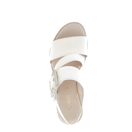 Gabor 84.771.20 Nappa Nava latte Embrace White Dressy Sandals