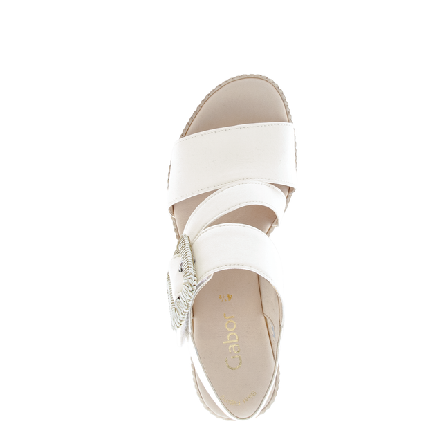 Gabor 84.771.20 Nappa Nava latte Embrace White Dressy Sandals