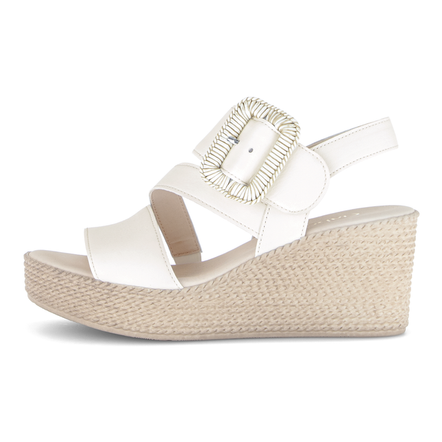 Gabor 84.771.20 Nappa Nava latte Embrace White Dressy Sandals