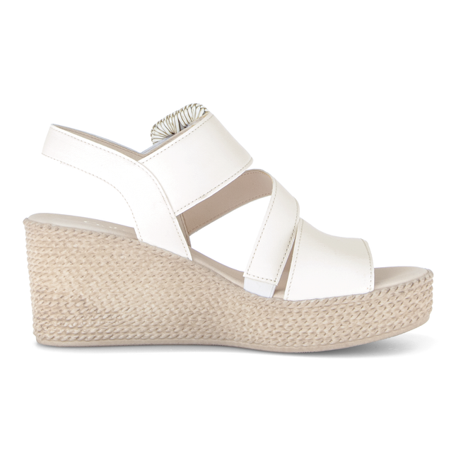 Gabor 84.771.20 Nappa Nava latte Embrace White Dressy Sandals