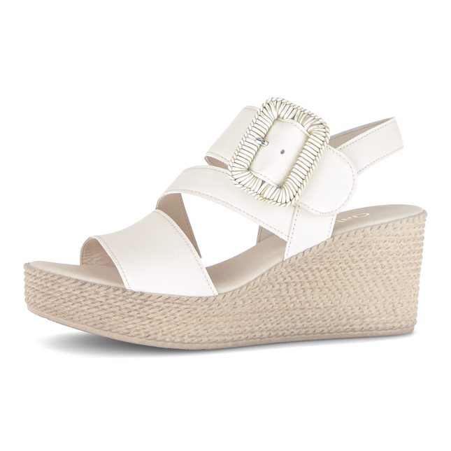 Gabor 84.771.20 Nappa Nava latte Embrace White Dressy Sandals