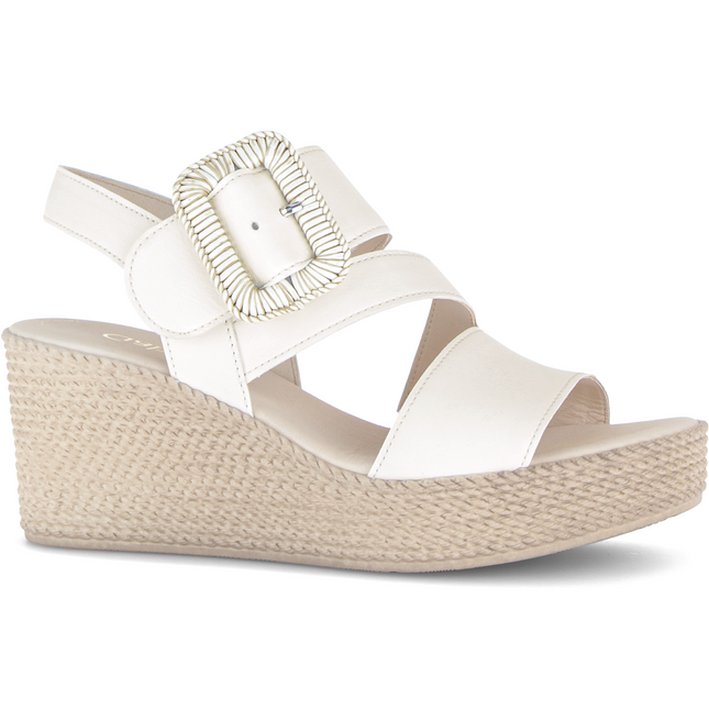 Gabor 84.771.20 Nappa Nava latte Embrace White Dressy Sandals