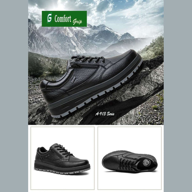 G Comfort A-913S Black Wide Fit Trekking Shoes