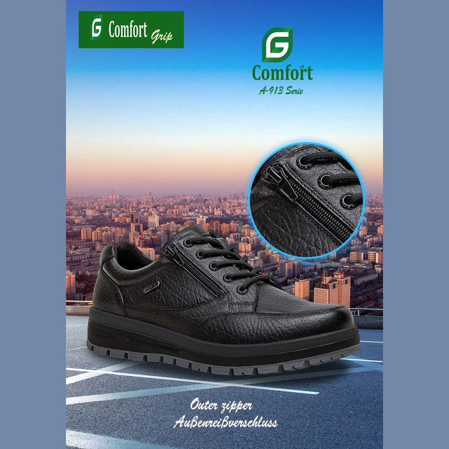 G Comfort A-913S Black Wide Fit Trekking Shoes