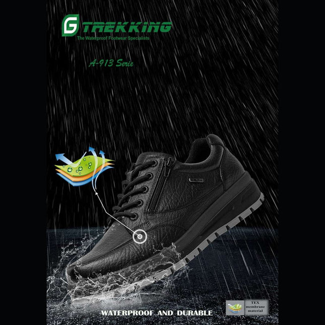 G Comfort A-913S Black Wide Fit Trekking Shoes
