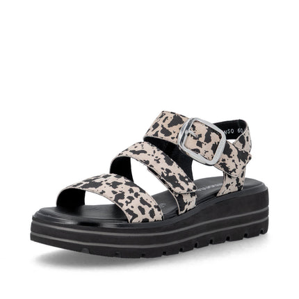 Remonte D3N50-60 Black Ladies Wedge Sandals