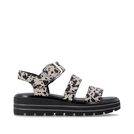 Remonte D3N50-60 Black Ladies Wedge Sandals