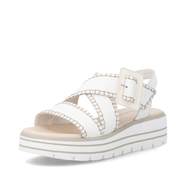 Remonte D3N51-80 White Ladies Wedge Sandals