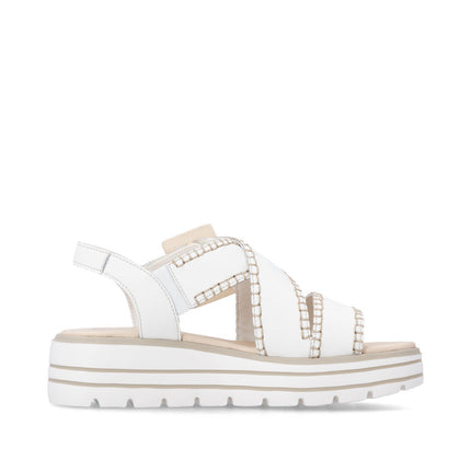 Remonte D3N51-80 White Ladies Wedge Sandals