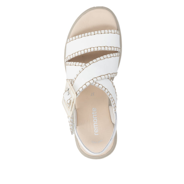Remonte D3N51-80 White Ladies Wedge Sandals
