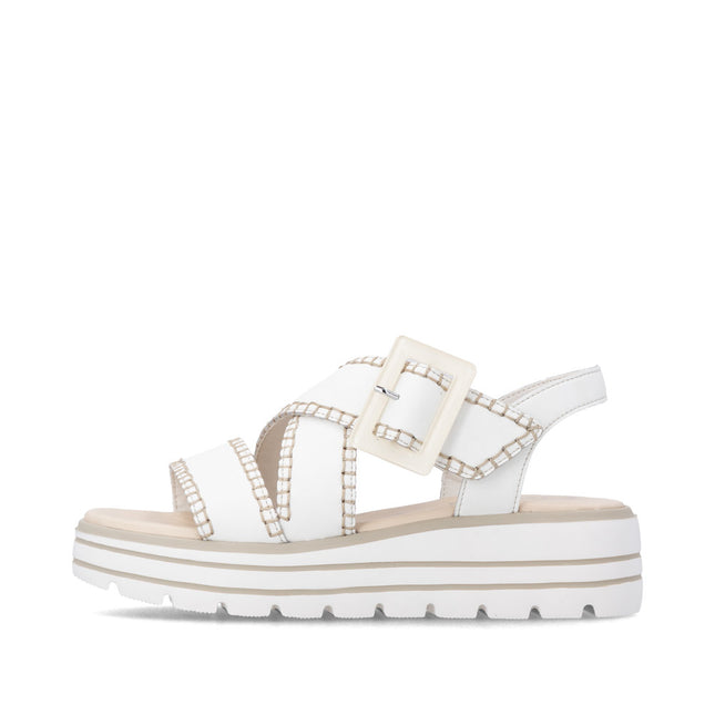 Remonte D3N51-80 White Ladies Wedge Sandals