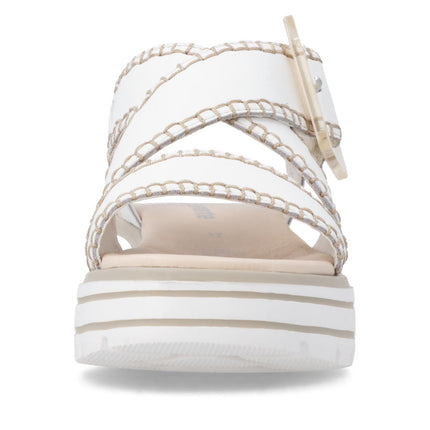 Remonte D3N51-80 White Ladies Wedge Sandals