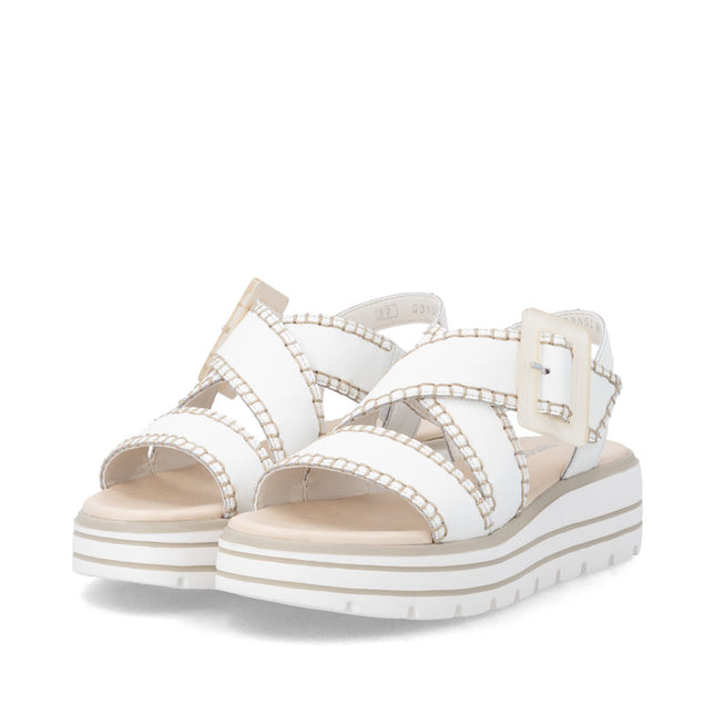 Remonte D3N51-80 White Ladies Wedge Sandals